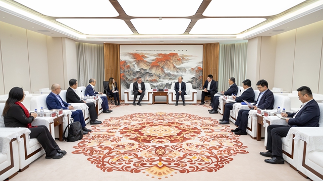 莫鼎革與安哥拉駐華大使內(nèi)圖、Sonangol代表團(tuán)舉行會(huì)談